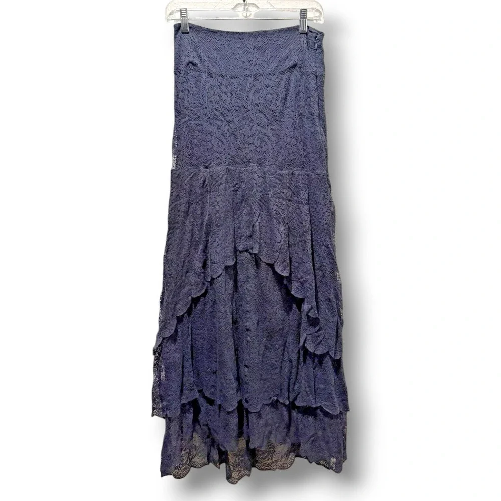 NEW Free People Dress 4 Blue Lace Strapless Lace Boho Coquette $168 MSRP